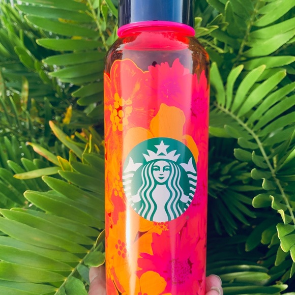 Starbucks Strawberry Fields Floral Glass Water Bottle Tumbler Cup 20oz 2022 NWT - Picture 5 of 9